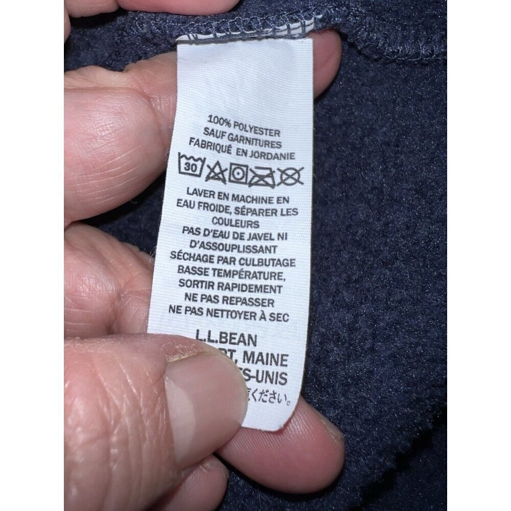 L.L. Bean Men’s Hooded Slightly Fitted Sweater Fleece 1/4 Snap Pullover Top L Rg - Picture 11 of 12